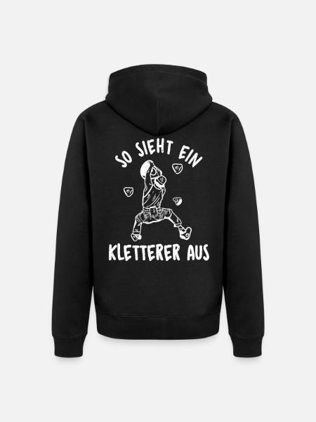 Klettern Bergsport Kletterer - Unisex Premium Bio Zip Hoodie - Schwarz
