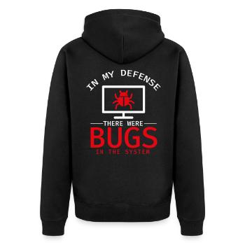 Programmer Coder Software Developer - Unisex Premium Organic Zip Hoodie - black - Back - Nico (187cm)