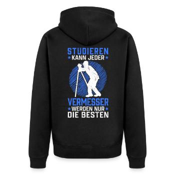Vermessungstechniker studieren Vermesser - Unisex Premium Bio Zip Hoodie - Schwarz - Hinten - Nico (187cm)