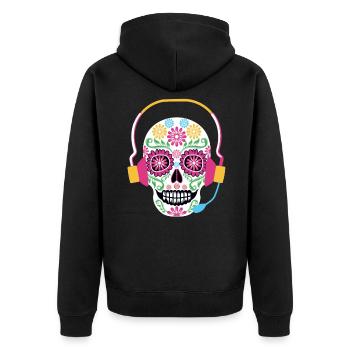 Emergency dispatcher 112 Ambulance Fire Brigade - Unisex Premium Organic Zip Hoodie - black - Back - Nico (187cm)