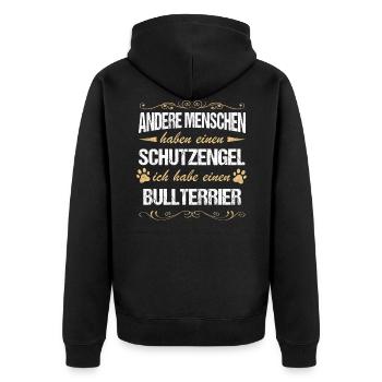 Bullterrier Hund Hundehalter - Unisex Premium Bio Zip Hoodie - Schwarz - Hinten - Nico (187cm)
