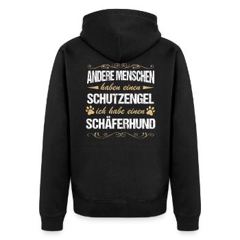 Deutscher Schäferhund Hund Hundehalter - Unisex Premium Bio Zip Hoodie - Schwarz - Hinten - Nico (187cm)