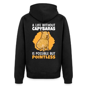 La vie sans Capybara Amérique du Sud Capybara Capybara - Veste à capuche bio Premium Unisexe - noir - Dos - Nico (187cm)