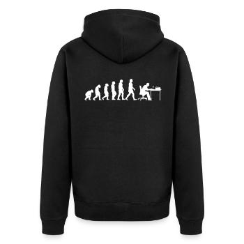 Opérateur radio amateur Evolution Cadeau radioamateur - Veste à capuche bio Premium Unisexe - noir - Dos - Nico (187cm)
