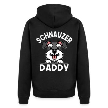 Schnauzer Daddy - Unisex Premium Organic Zip Hoodie - black - Back - Nico (187cm)