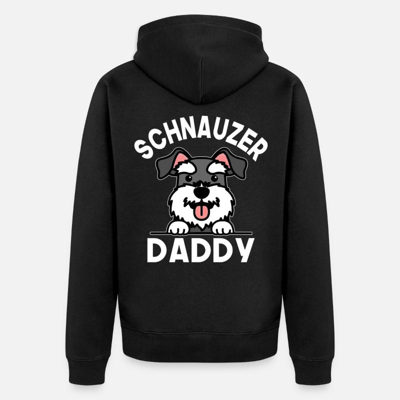 Schnauzer Daddy - Unisex Premium Bio Zip Hoodie - Schwarz
