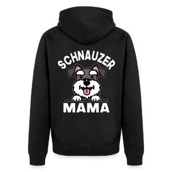Schnauzer Mama - Unisex Premium Bio Zip Hoodie - Schwarz - Hinten - Nico (187cm)
