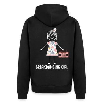 Breakdance Breakdancer Breakdancing - Unisex Premium Bio Zip Hoodie - Schwarz - Hinten - Nico (187cm)