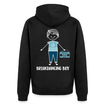 Breakdance Breakdancer Breakdancing - Unisex Premium Bio Zip Hoodie - Schwarz - Hinten - Nico (187cm)