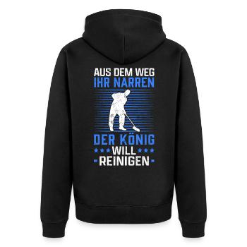 Gebäudereiniger aus dem Weg Fensterputzer - Unisex Premium Bio Zip Hoodie - Schwarz - Hinten - Nico (187cm)
