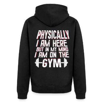 Fitness Training Gym Workout Poids - Veste à capuche bio Premium Unisexe - noir - Dos - Nico (187cm)