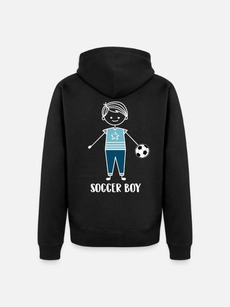 Fußball Fussball - Unisex Premium Bio Zip Hoodie - Schwarz