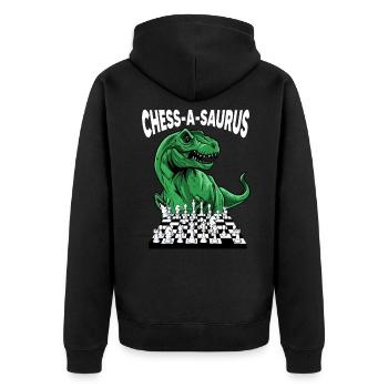 Schach Schachfigur - Unisex Premium Bio Zip Hoodie - Schwarz - Hinten - Nico (187cm)