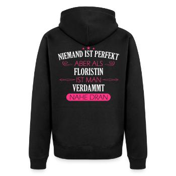 Floristin Floristik Florist Blumen Beruf Spruch - Unisex Premium Bio Zip Hoodie - Schwarz - Hinten - Nico (187cm)