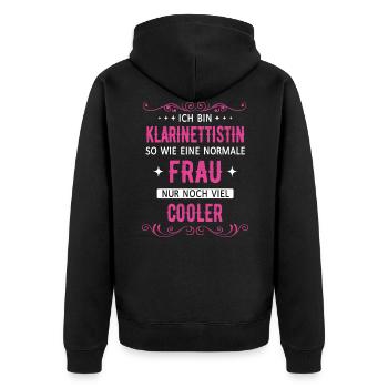 Klarinette Klarinettistin Instrument Musik Spruch - Unisex Premium Bio Zip Hoodie - Schwarz - Hinten - Nico (187cm)
