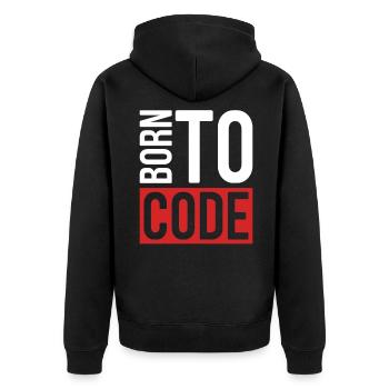 Programmer Coder Software Developer - Unisex Premium Organic Zip Hoodie - black - Back - Nico (187cm)