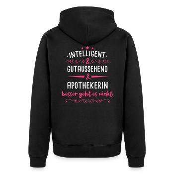 Apotheker Apotheke Drogist Pharmazeut Beruf Spruch - Unisex Premium Bio Zip Hoodie - Schwarz - Hinten - Nico (187cm)