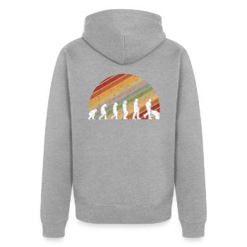 Galabauer Evolution Galabau Landschaftsbauer - Unisex Premium Bio Zip Hoodie - Grau meliert - Hinten - Nico (187cm)