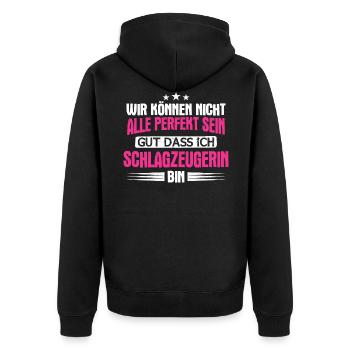 Schlagzeug Schlagzeuger Drummer Instrument Spruch - Unisex Premium Bio Zip Hoodie - Schwarz - Hinten - Nico (187cm)