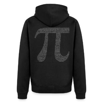 Pi Mathematik Mathe Nerd Kreiszahl Symbol - Unisex Premium Bio Zip Hoodie - Schwarz - Hinten - Nico (187cm)