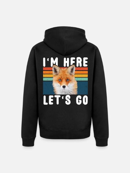 Fox - Unisex Premium Organic Zip Hoodie - black