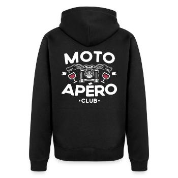 Moto Apéro Club - Veste à capuche bio Premium Unisexe - noir - Dos - Nico (187cm)