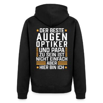 Bester Augenoptiker Papa Optometrist Optiker - Unisex Premium Bio Zip Hoodie - Schwarz - Hinten - Nico (187cm)