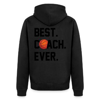 MEILLEUR ENTRAÎNEUR DE BASKET-BALL - Veste à capuche bio Premium Unisexe - noir - Dos - Nico (187cm)
