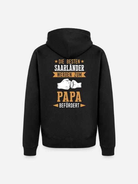 Saarland Saarländerin Saarländer Spruch - Unisex Premium Bio Zip Hoodie - Schwarz