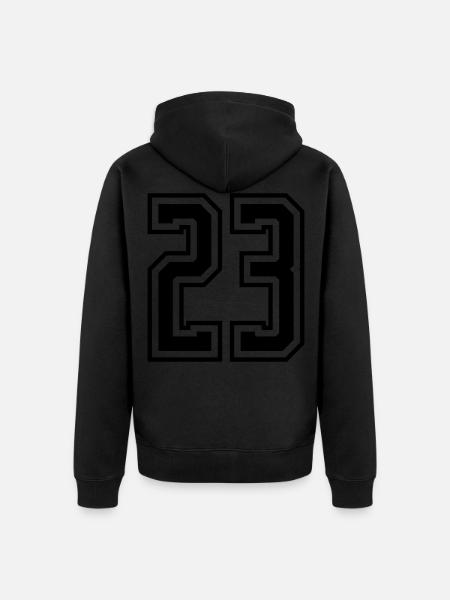23 Number number - Unisex Premium Organic Zip Hoodie - black