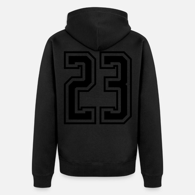 23 Numéro de numéro - Veste à capuche bio Premium Unisexe - noir