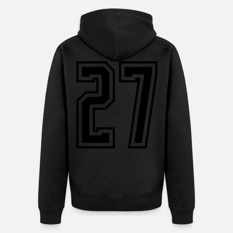 27 Numéro de numéro - Veste à capuche bio Premium Unisexe - noir