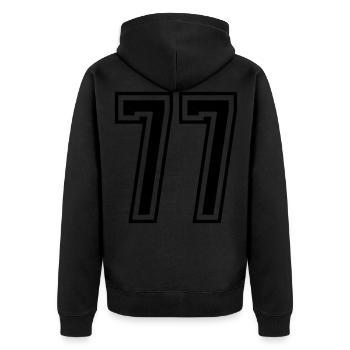 77 Numéro de numéro - Veste à capuche bio Premium Unisexe - noir - Dos - Nico (187cm)
