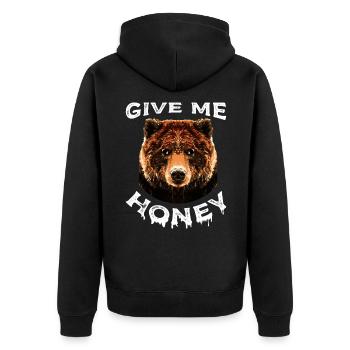 Bears Forest Honey Bear Cave Bearskin Polar Bear Bear - Unisex Premium Organic Zip Hoodie - black - Back - Nico (187cm)