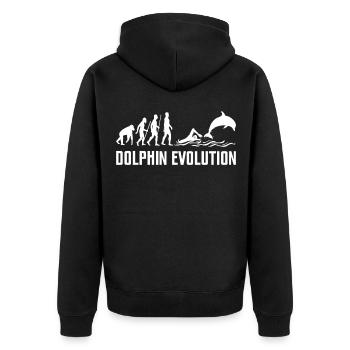dolphins marine mammals fish jump freundlic - Unisex Premium Organic Zip Hoodie - black - Back - Nico (187cm)