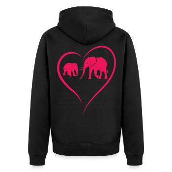 Eléphants Pachydermes Proboscis Afrique Trompette Éléphant - Veste à capuche bio Premium Unisexe - noir - Dos - Nico (187cm)