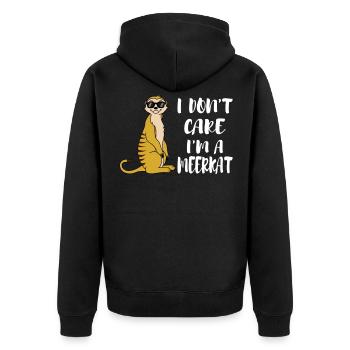 Afrika süße Erdmännchen Graben meerkat Erdmännchen - Unisex Premium Bio Zip Hoodie - Schwarz - Hinten - Nico (187cm)