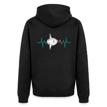 Sunfish manta Tuna Water Sea Ocean Fish - Unisex Premium Organic Zip Hoodie - black - Back - Nico (187cm)