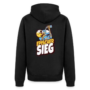 Zocker Zocken game Spiel Gamer Computer PC Konsole - Unisex Premium Bio Zip Hoodie - Schwarz - Hinten - Nico (187cm)