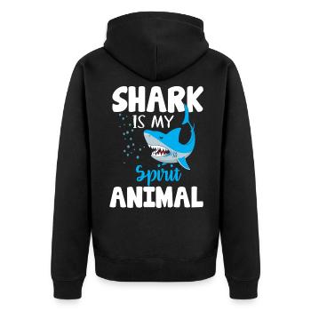Requin Shark Fin Requin Blanc Requin Baleine Requin Requin - Veste à capuche bio Premium Unisexe - noir - Dos - Nico (187cm)
