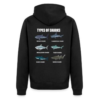 Requin Shark Fin Requin Blanc Requin Baleine Requin Requin - Veste à capuche bio Premium Unisexe - noir - Dos - Nico (187cm)