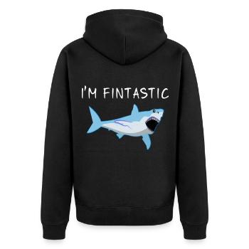 Requin Shark Fin Requin Blanc Requin Baleine Requin Requin - Veste à capuche bio Premium Unisexe - noir - Dos - Nico (187cm)
