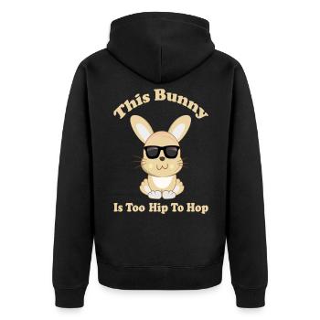 Kaninchen Hoppeln Hopsen Springen Hasenohren hase - Unisex Premium Bio Zip Hoodie - Schwarz - Hinten - Nico (187cm)