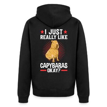 J’aime Capybara Amérique du Sud capybara capybara - Veste à capuche bio Premium Unisexe - noir - Dos - Nico (187cm)