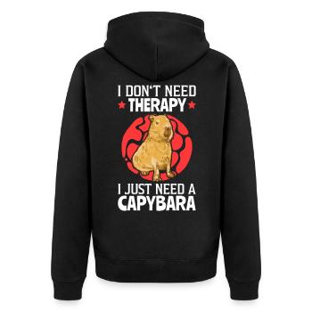 Capybara ma thérapie Amérique du Sud capybara - Veste à capuche bio Premium Unisexe - noir - Dos - Nico (187cm)