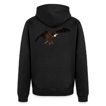 Seeadler Weißkopfseeadler Adler - Unisex Premium Bio Zip Hoodie - Schwarz - Hinten - Nico (187cm)