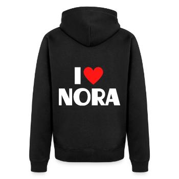 J’aime Nora Red Heart Love Fan Gift - Veste à capuche bio Premium Unisexe - noir - Dos - Nico (187cm)