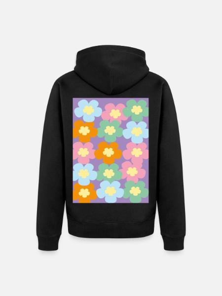 Flower Power - Unisex Premium Organic Zip Hoodie - black