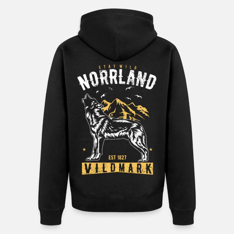 Stay Wild Norrland Vildmark - Veste à capuche bio Premium Unisexe - noir