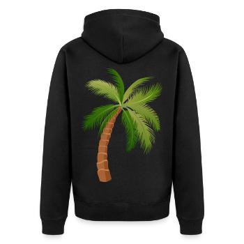 palm tree palm palms 1 - Unisex Premium Organic Zip Hoodie - black - Back - Nico (187cm)